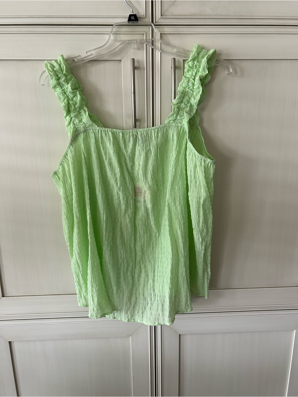 DAVI & DANI Light Green Ruffle Strap Tank